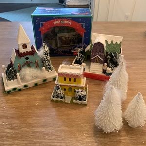 Christopher Radko sparkle town Paper Houses